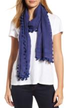 Women's La Fiorentina Tassel Silk Scarf, Size - Purple
