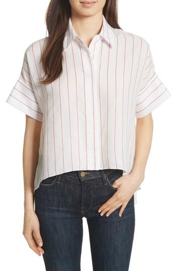 Women's Alice + Olivia Edyth High/low Button Down Shirt - White