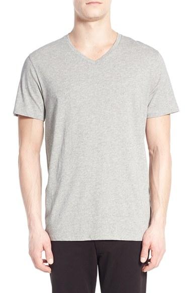 Men's Vince Pima Cotton V-neck T-shirt, Size - Grey