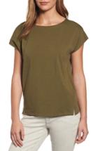 Women's Eileen Fisher Stretch Organic Cotton Jersey Top, Size - Green
