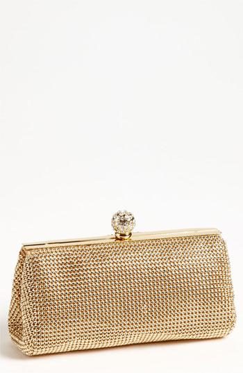 Whiting & Davis 'crystal' Mesh Clutch - Metallic