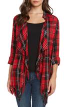Women's Willow & Clay Plaid Fringe Top