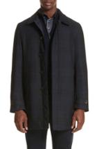 Men's Canali Regular Fit Reversible Raincoat Us / 48 Eu R - Blue