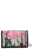 Women's Balenciaga Bazar Printed Leather Wallet On A Chain -