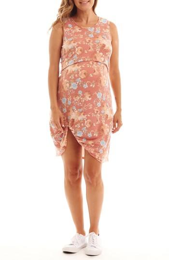 Women's Everly Grey Marta Floral Maternity/nursing Dress - Orange