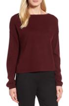 Women's Nordstrom Signature Bateau Neck Cashmere Sweater - Burgundy