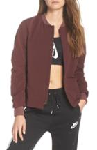 Women's Nike Shield Bomber Jacket - Burgundy