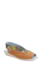 Women's Cloud 'caliber' Peep Toe Leather Flat .5-7us / 37eu - Brown