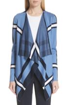 Women's St. John Collection Variegated Stripe Cardigan, Size - Blue