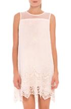 Women's Olian Beatrice Illusion Yoke Lace Maternity Dress - White