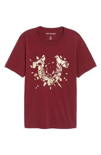 Men's True Religion Brand Jeans Metallic Logo T-shirt, Size - Red