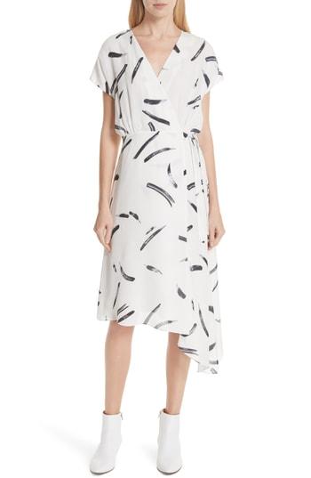 Women's Joie Bethwyn Asymmetrical Hem Silk Wrap Dress - White
