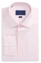 Men's David Donahue Trim Fit Microdot Dress Shirt 32/33 - Pink