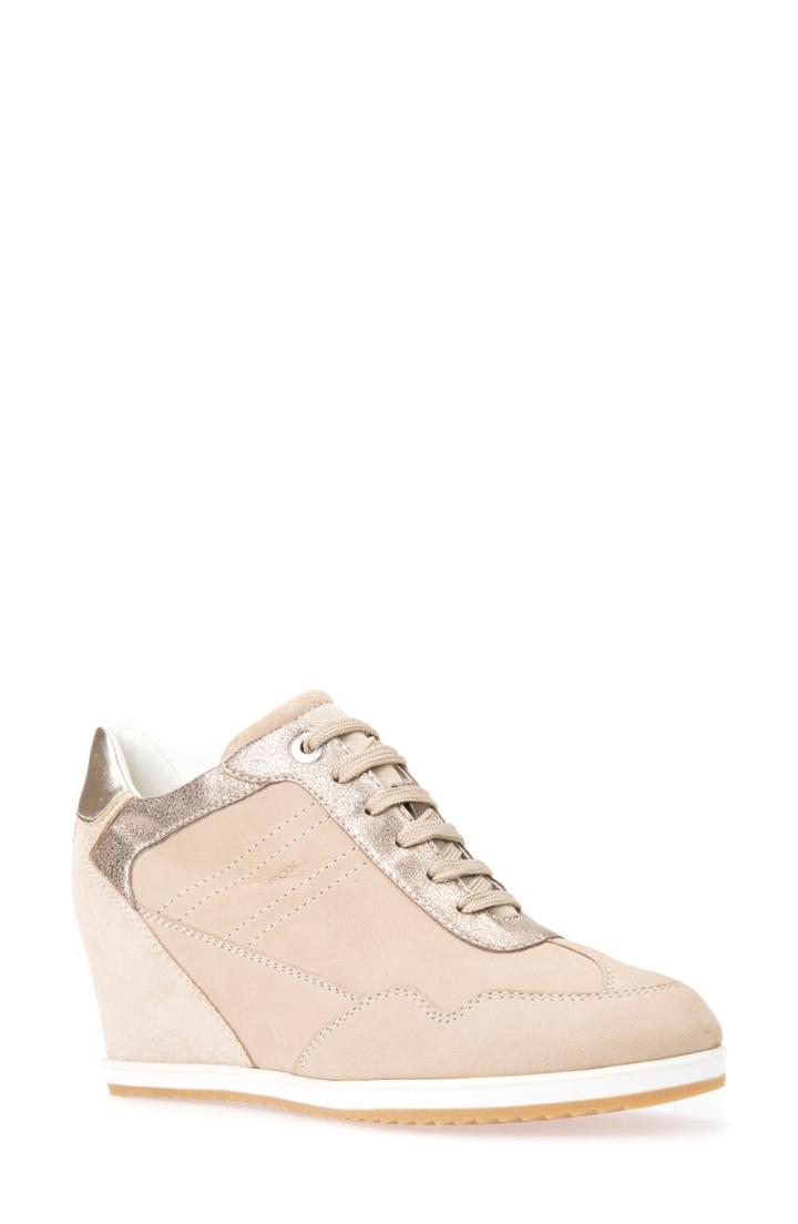 Women's Geox Illusion 34 Wedge Sneaker Us / 39eu - Beige