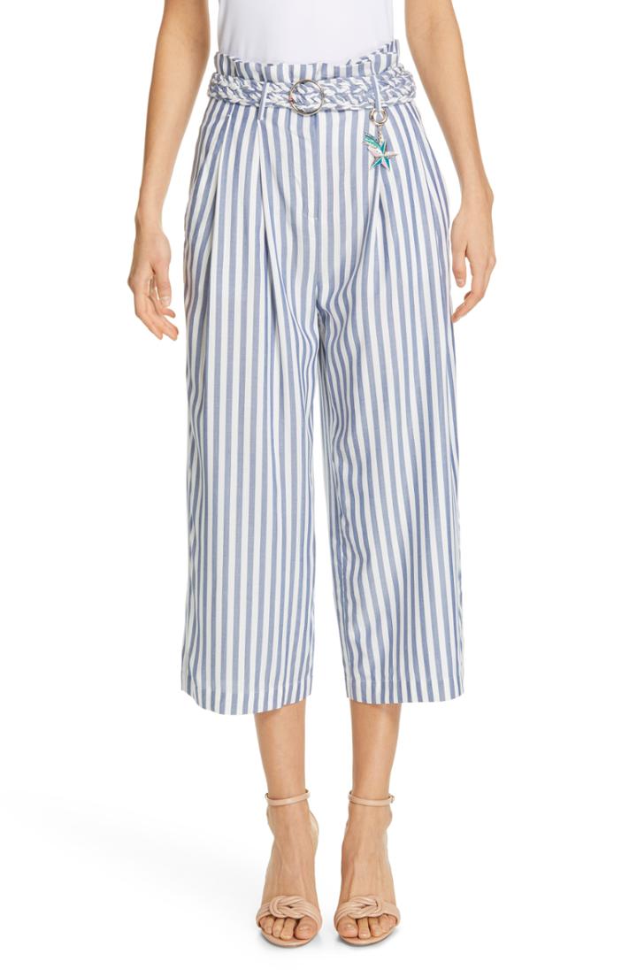 Women's Ted Baker London Colour By Numbers Delyn Stripe Trousers - Blue