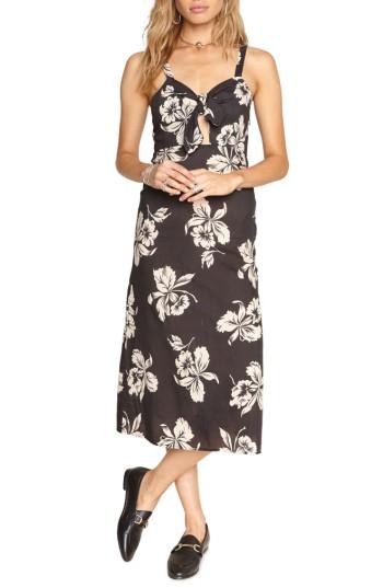 Women's Amuse Society Maude Tie Front Midi Dress - Black