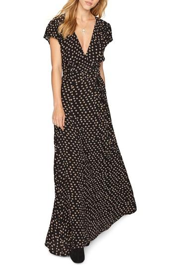 Women's Amuse Society Beachscape Maxi Wrap Dress - Black