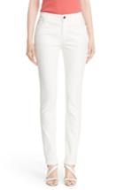 Women's Lafayette 148 New York Waxed Denim Slim Leg Jeans (similar To 14w) - White