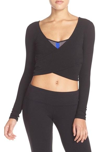 Women's Alo Ameilia Two-way Crop Top - Black