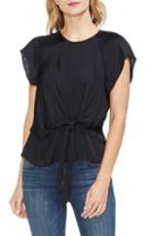 Women's Vince Camuto Tie Front Keyhole Top - Black