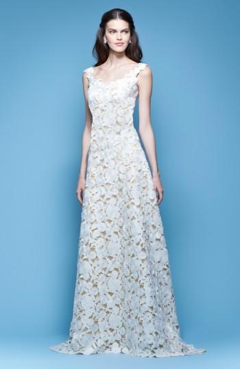 Women's Carolina Herrera Guipure Lace A-line Gown, Size - Ivory