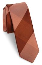 Men's The Tie Bar West Bison Plaid Wool & Silk Skinny Tie, Size - Orange