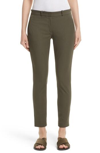 Women's Joseph New Eliston Gabardine Straight Leg Pants Us / 38 Fr - Green