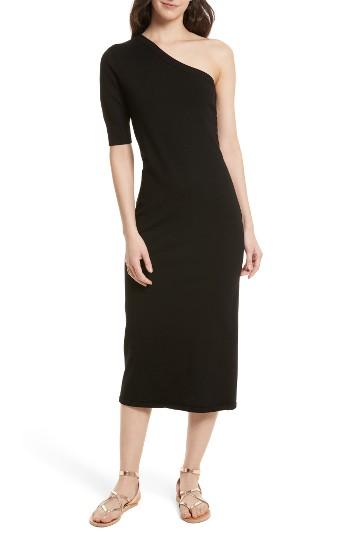 Women's Rebecca Minkoff Shoshone One-shoulder Midi Dress, Size - Black