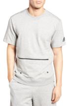 Men's Adidas Sport Id French Terry Short Sleeve Sweatshirt - Grey