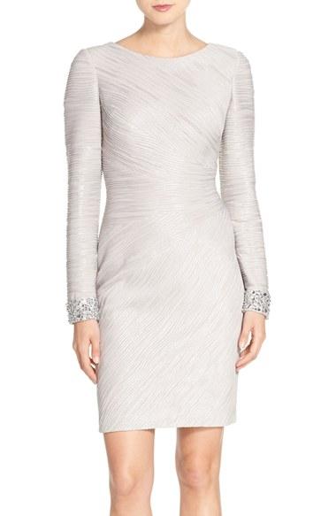 Women's Eliza J Embellished Sleeve Knit Sheath Dress