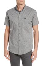 Men's Rvca Galaxy Spatter-print Woven Shirt - Grey