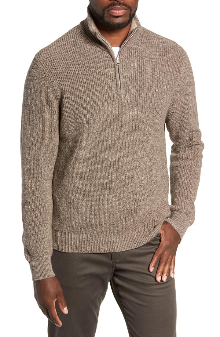 Men's Zachary Prell Fillmore Quarter Zip Sweater - Beige