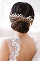 Brides & Hairpins Abrielle Crystal & Pearl Headpiece, Size - Metallic