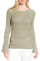 Women's Nordstrom Collection Bell Sleeve Linen Blend Sweater