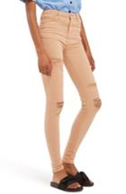 Women's Topshop Jamie Super Rip Skinny Jeans X 36 - Pink
