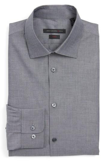 Men's John Varvatos Star Usa Slim Fit Stretch Solid Dress Shirt .5 L - Grey