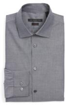Men's John Varvatos Star Usa Slim Fit Stretch Solid Dress Shirt .5 L - Grey