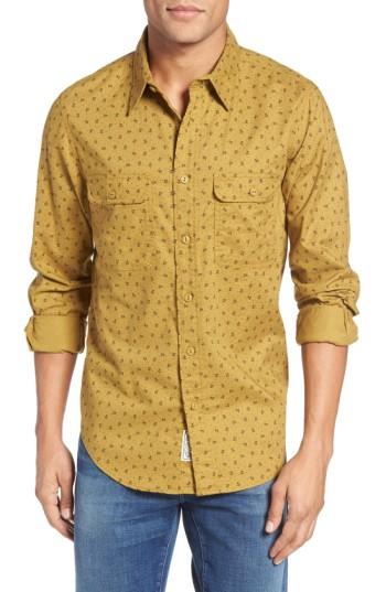 Men's Schott Nyc Print Sport Shirt, Size - Green