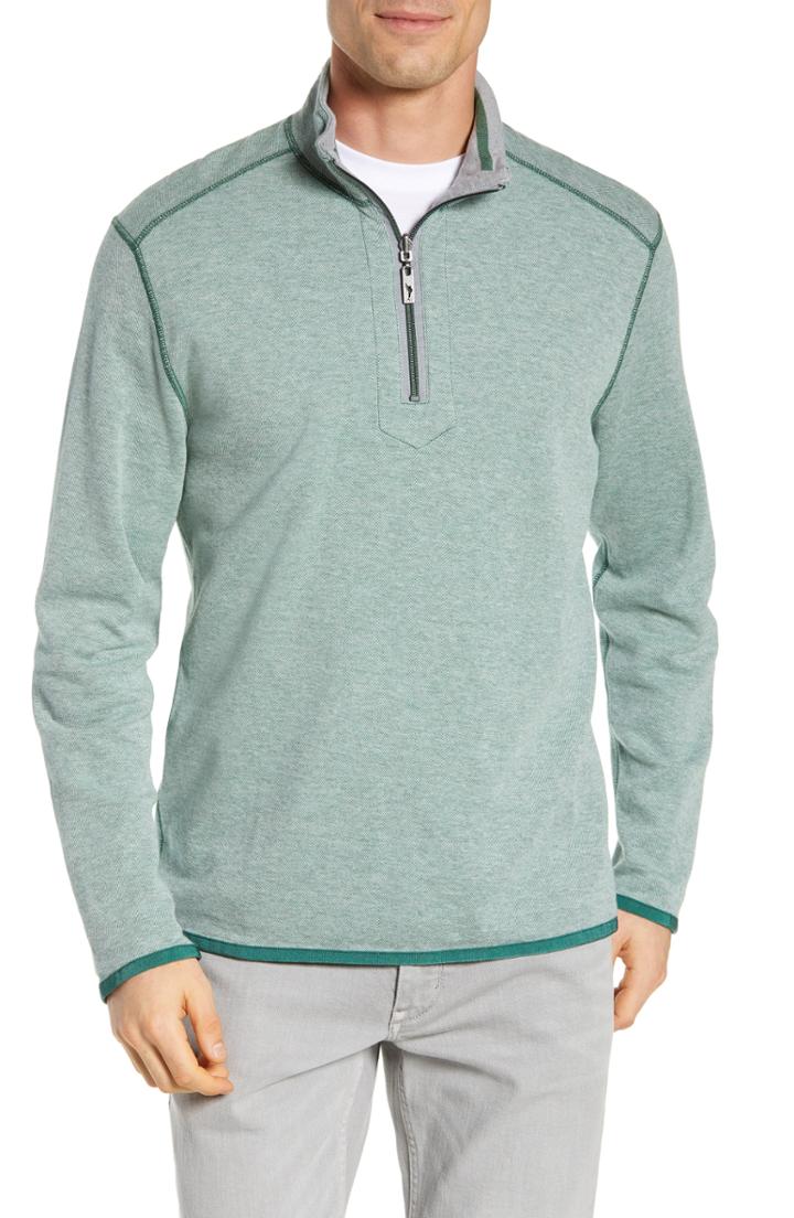 Men's Tommy Bahama Huddle Up Half Zip Pullover - Green