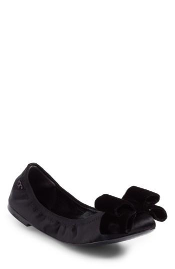 Women's Tory Burch Viola Bow Ballet Flat .5 M - Black