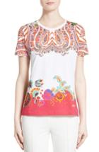 Women's Etro Paisley Border Print Cotton Tee Us / 38 It - Pink