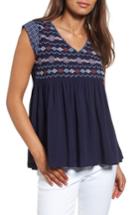 Women's Thml Embroidered Babydoll Top - Blue
