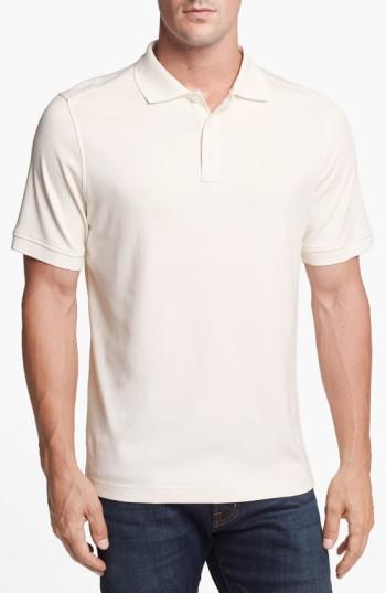 Men's Nordstrom Men's Shop Regular Fit Interlock Knit Polo, Size - White