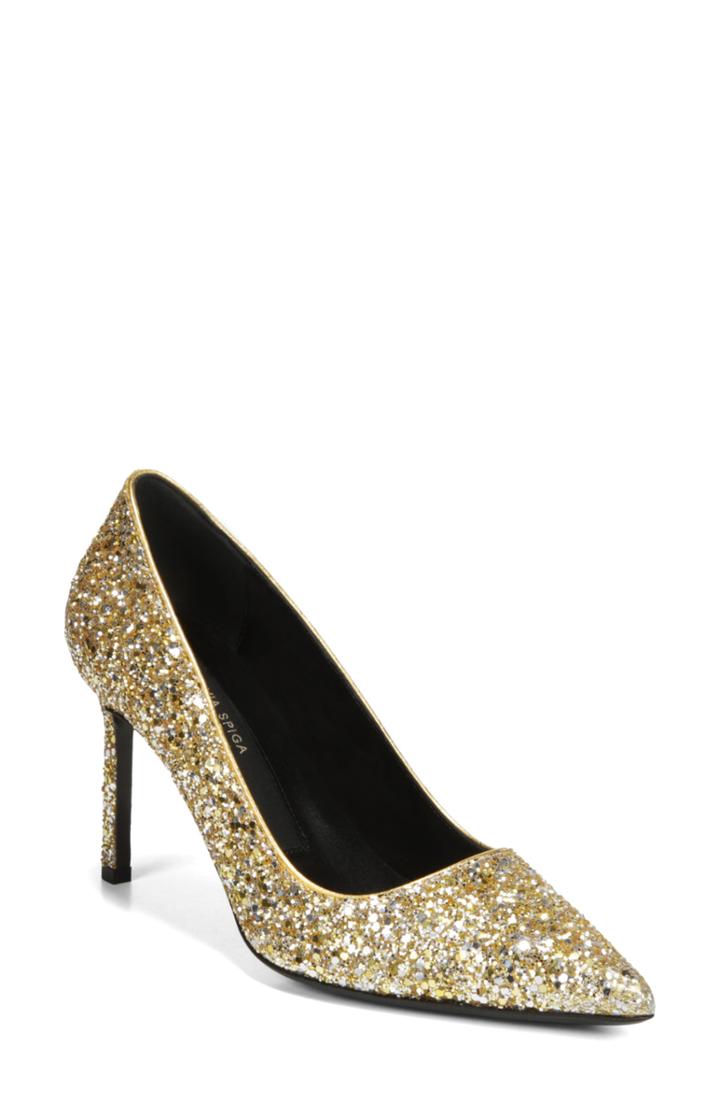 Women's Via Spiga Nikole 3 Glitter Pump .5 M - Metallic