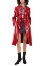 Women's Topshop Croc-embossed Trench Coat Us (fits Like 0) - Red