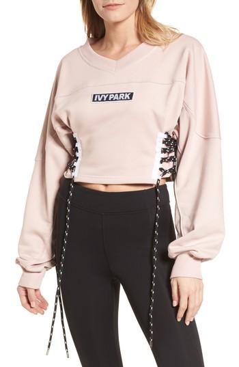 Women's Ivy Park Football Lace-up Sweatshirt - Grey