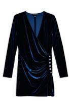 Women's Topshop Velvet Drape Dress Us (fits Like 0) - Blue