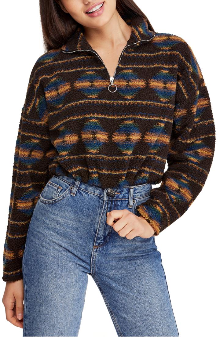 Women's Bdg Urban Outfitters Southwestern Fleece Jacket - Brown