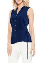 Women's Vince Camuto Side Lace Stretch Crepe Blouse - Blue