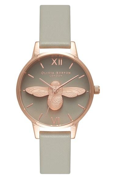 Women's Olivia Burton Animal Motif Leather Strap Watch, 30mm